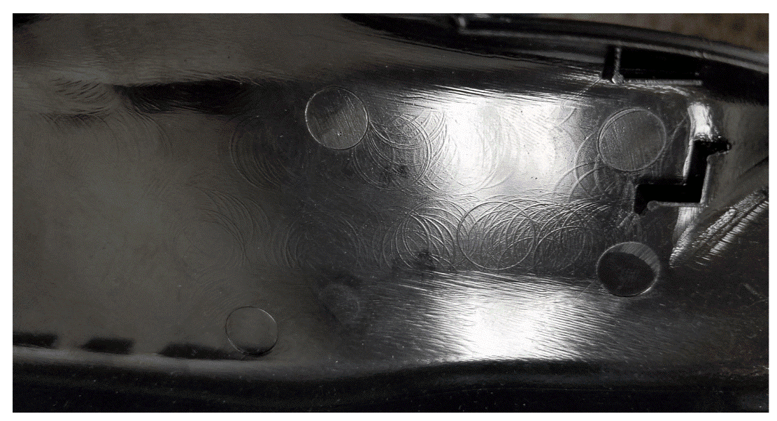 Injection moulding part without surface finish